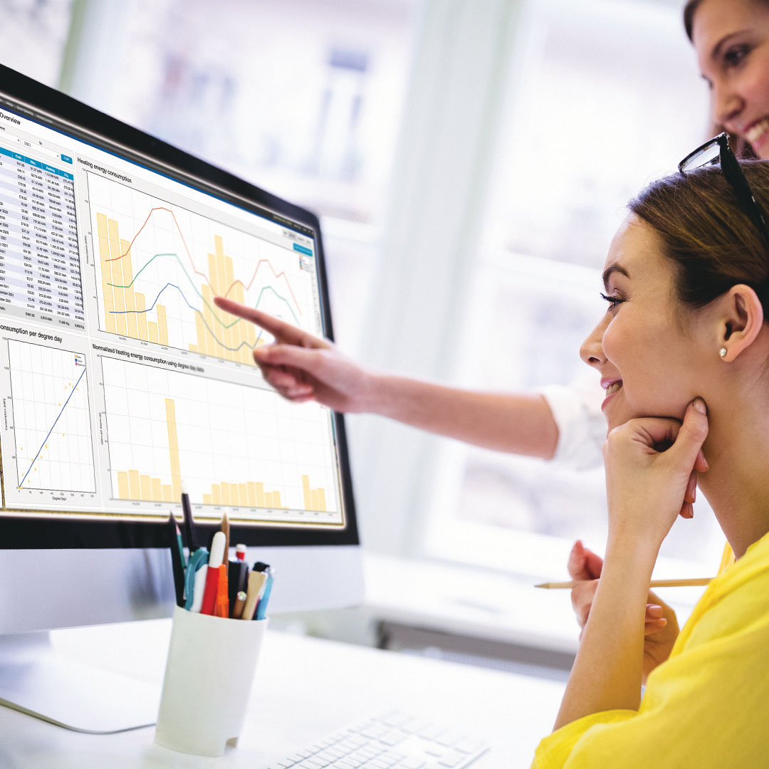 View of the Heating Save App displaying energy usage and cost tracking