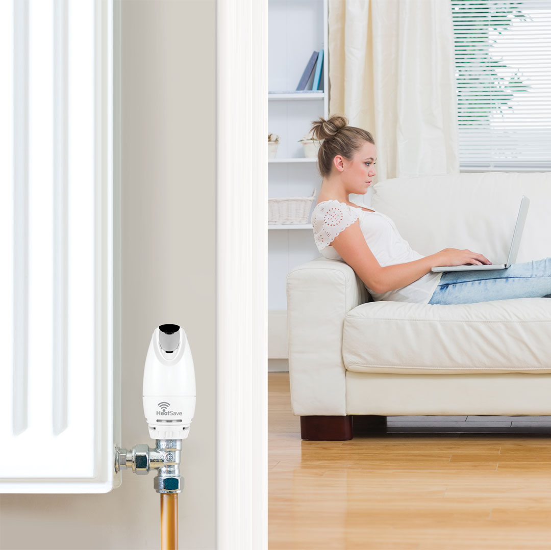 A heatingsave TRV controlling the radiator temperature in tha cosy lounge